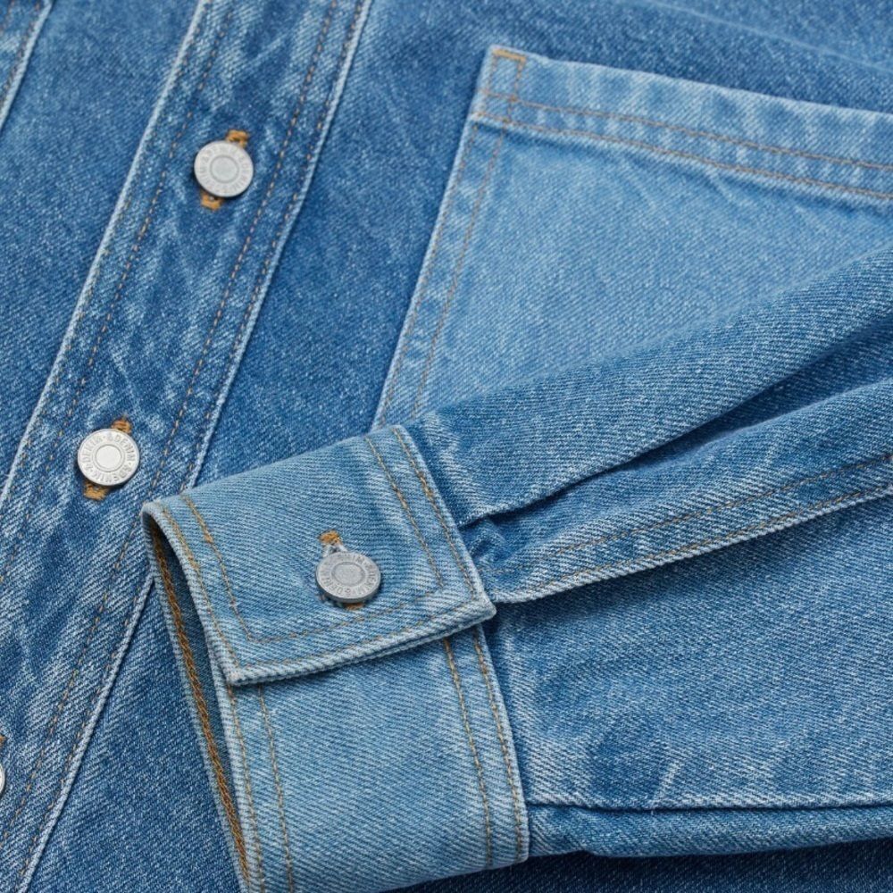 100% recycled denim H&M Shirt Jacket Overshirt Shacket - Picture 8 of 10